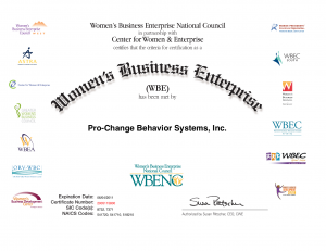 Pro-Change WBE Certificate