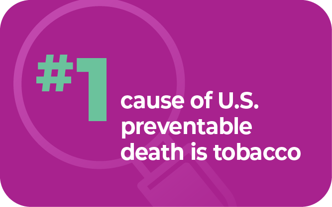 #1 cause of U.S. preventable death is tobacco